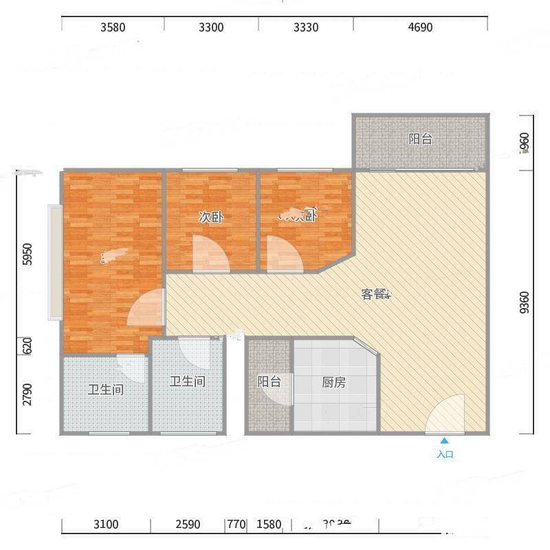 同济广场3室0厅0卫182㎡户型图