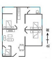 港口路农民公寓3室2厅1卫80㎡户型图