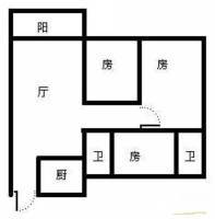 南珠花园3室1厅1卫95㎡户型图