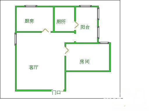 同济路散盘1室1厅1卫60㎡户型图