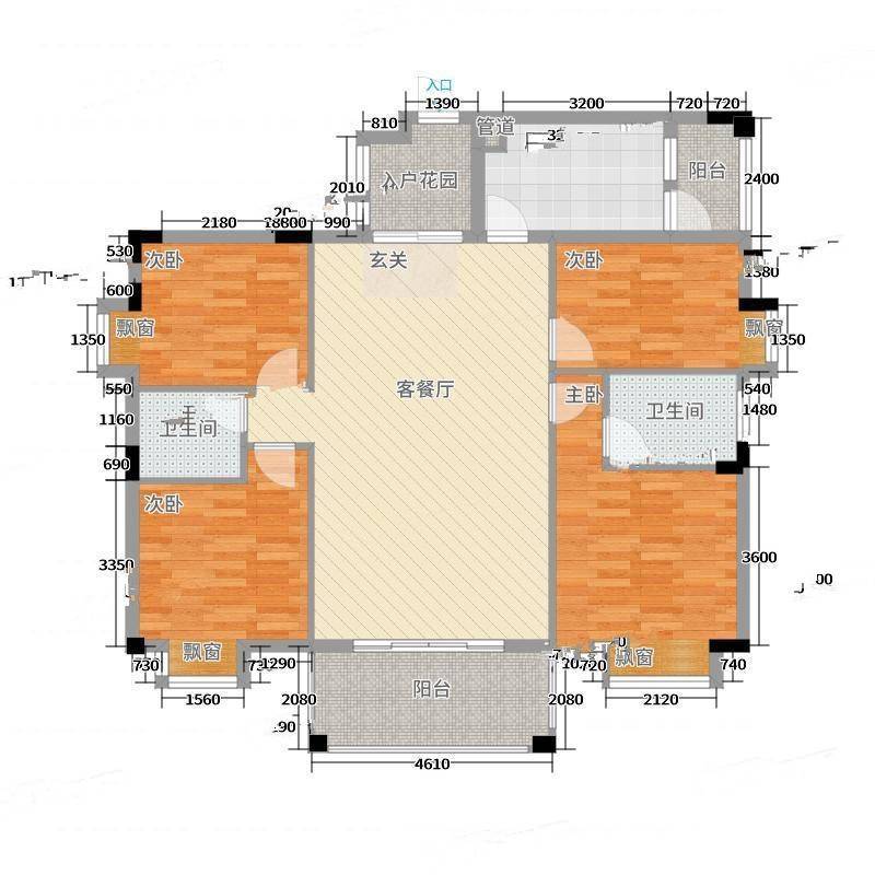 钜隆金溪蓝湾4室0厅0卫128㎡户型图