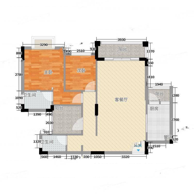 钜隆金溪蓝湾2室0厅0卫89㎡户型图