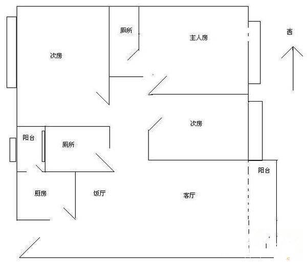 南海桂花园3室2厅2卫126㎡户型图