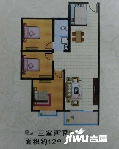 丽珠水岸3室2厅2卫120.2㎡户型图