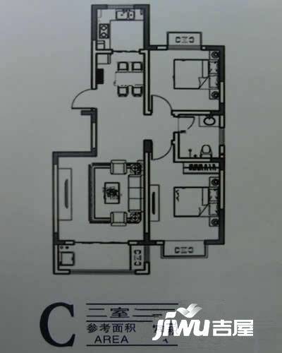 水岸家年华2室2厅1卫84.6㎡户型图