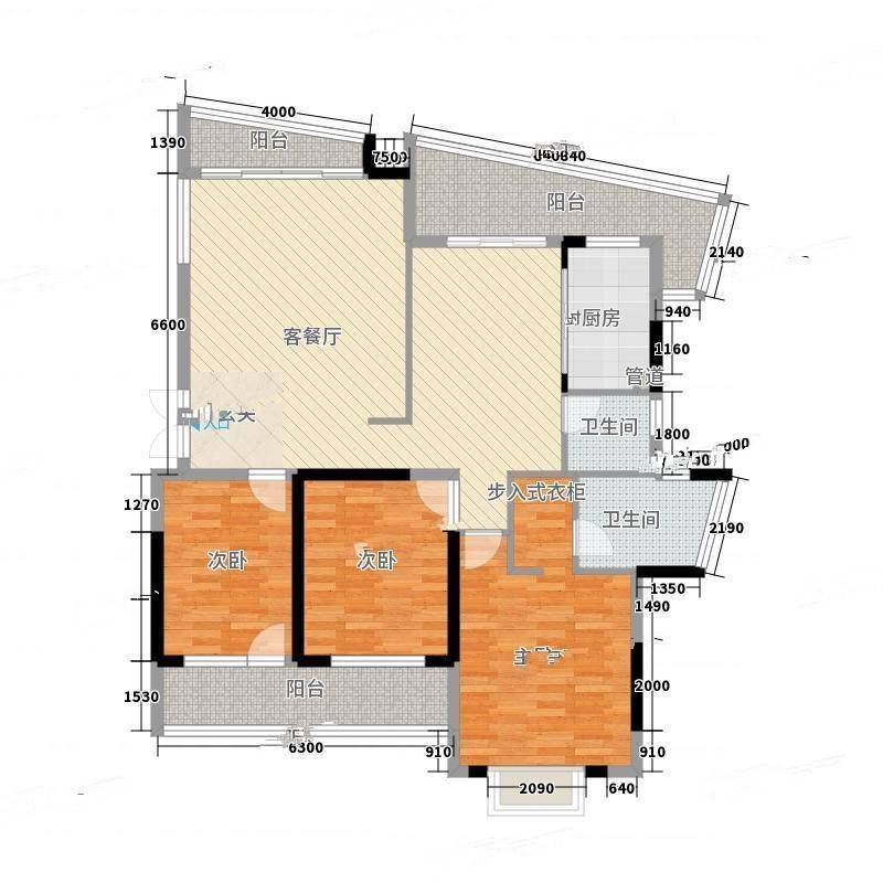 蔚蓝半岛3室0厅0卫173㎡户型图