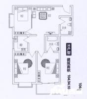 芳林新村3室1厅2卫105㎡户型图