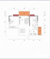 億旺百汇星城商铺2室2厅1卫67.5㎡户型图