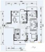 瑶芳大厦3室2厅1卫126㎡户型图