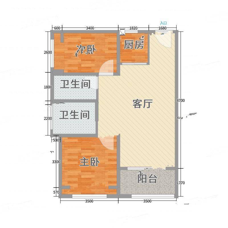 半山名苑洋房2室0厅0卫80㎡户型图