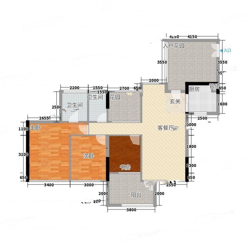 阳基阳光时代3室0厅0卫115㎡户型图