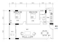 锦江钻石商铺2室2厅1卫75㎡户型图