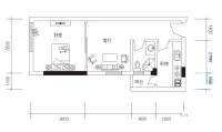 锦江钻石商铺1室1厅1卫46.5㎡户型图