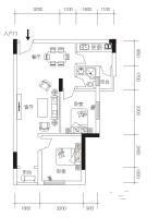 锦江钻石商铺2室2厅1卫72㎡户型图