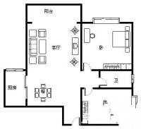 金典故事商铺2室2厅1卫58㎡户型图