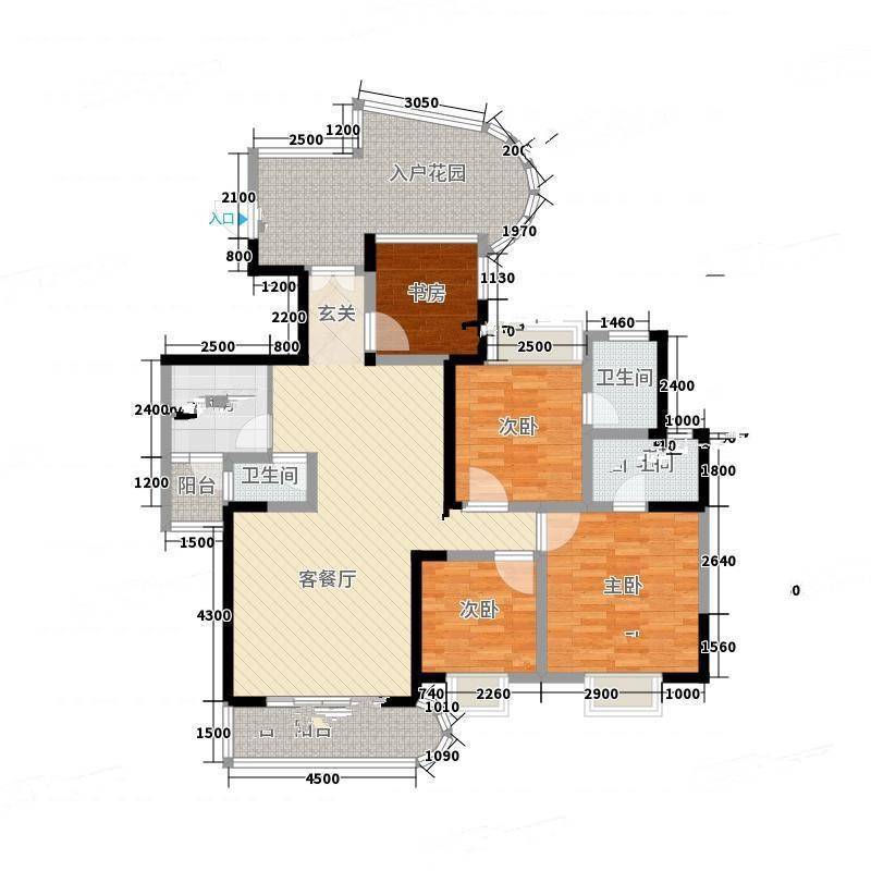 金江国际4室0厅0卫141㎡户型图