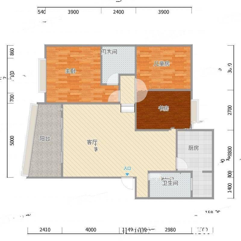 普田花园3室0厅0卫135㎡户型图