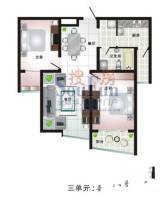 玉源国际公馆2室2厅1卫110㎡户型图