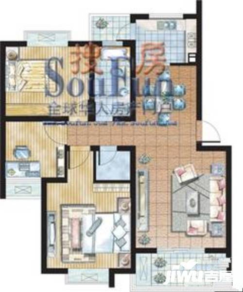 向日葵公社3室2厅2卫117㎡户型图