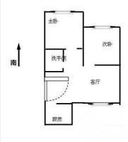 枫景苑B区2室1厅1卫77㎡户型图
