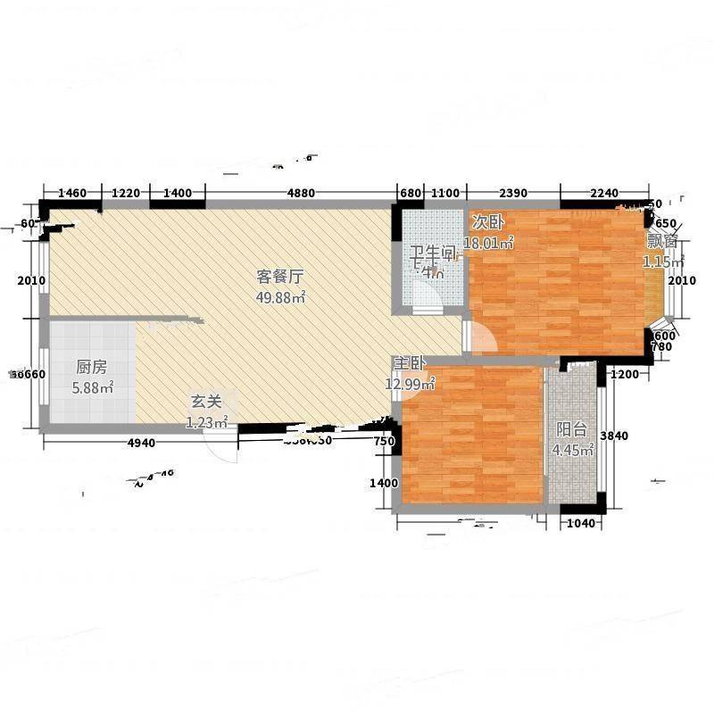 颐鑫苑2室0厅0卫124㎡户型图