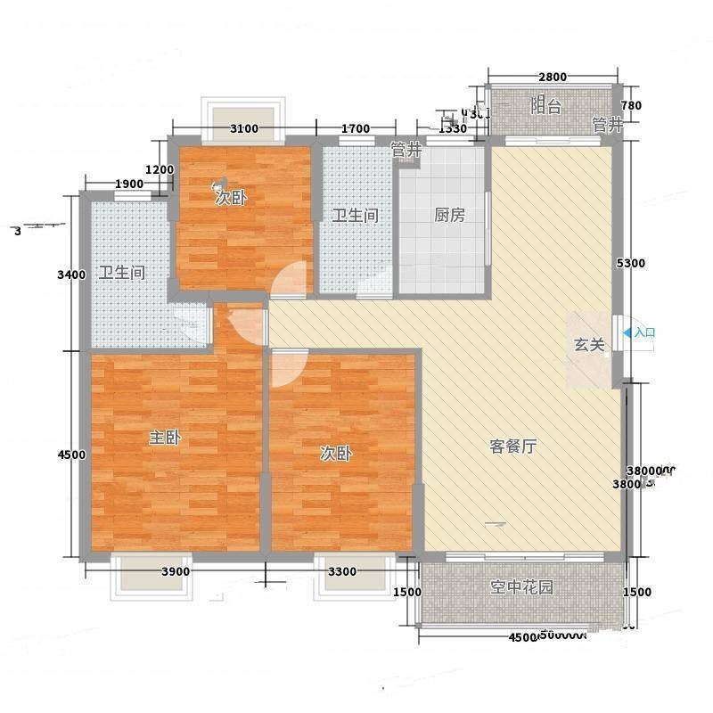 银古尚座3室0厅0卫128㎡户型图