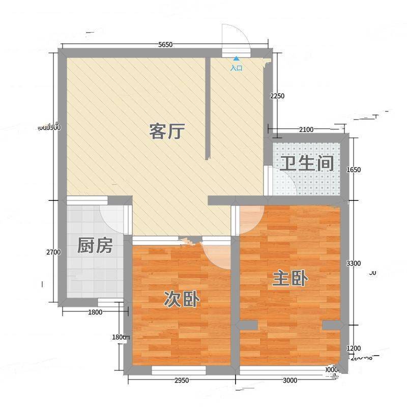 西泽园北区2室0厅0卫61㎡户型图